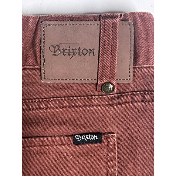 Brixton Mens Jeans Pinecone Brown Rust 34X30 Straight Leg Denim Pants - Picture 5 of 12